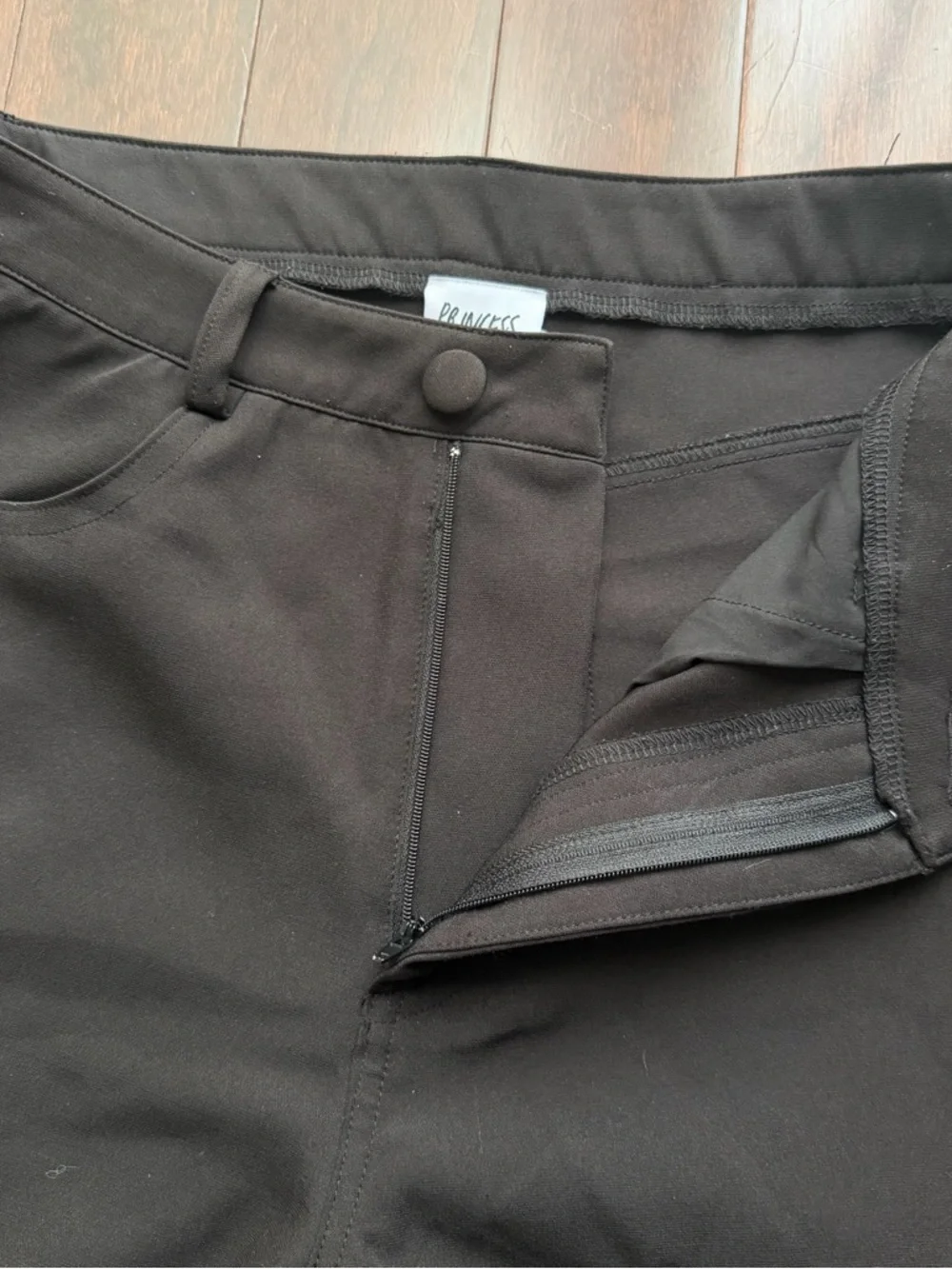 Princess Polly Women’s Black Slacks Size 4 Pants Wide Leg High Rise Work office - Picture 3 of 6